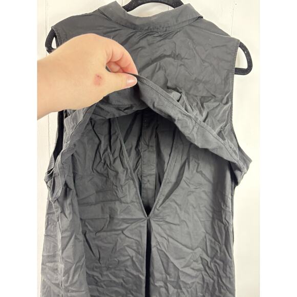 Eloquii Plus Sz 24 Black Button Up Open Sides Capsule Midi Dress Open Back - Picture 4 of 8